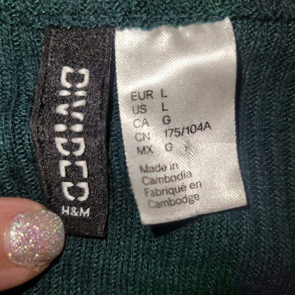 Women's Divided by H&M Cardigan Sweater Green Size Large Open Front - Picture 4 of 5
